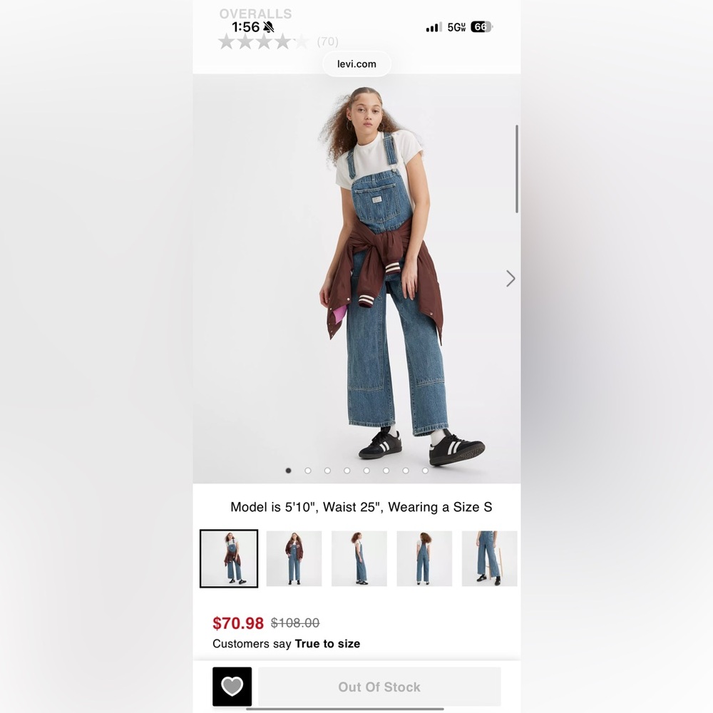 Levi's Baggy Highwater Overalls - Picture 3 of 3